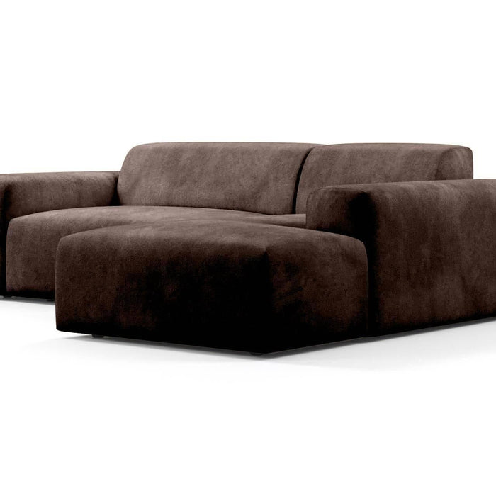 NADUVI Collection Nina Hoekbank Rechts - Velvet - Donkerbruin