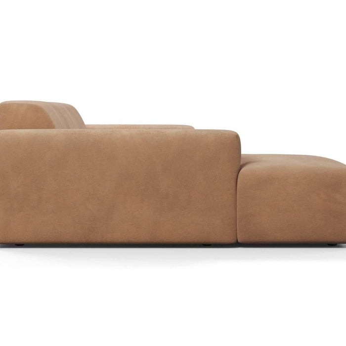 NADUVI Collection Nina Hoekbank Links - Velvet - Camel bruin