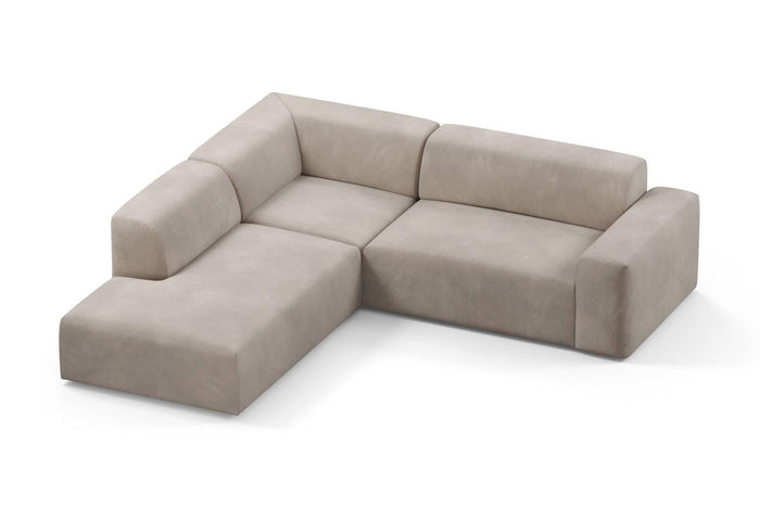 NADUVI Collection Nina Big Hoekbank Links - Velvet - Taupe