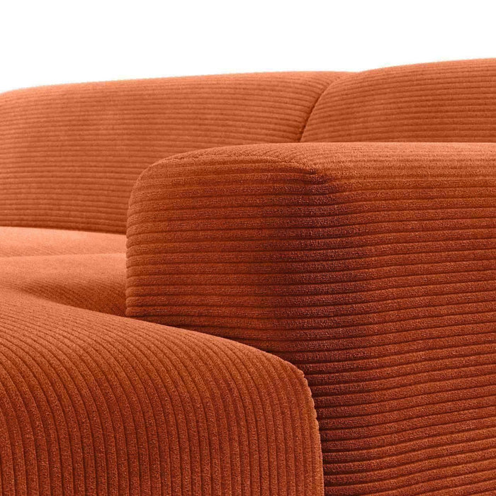 NADUVI Collection Nina Hoekbank Rechts - Ribstof - Terra Cotta