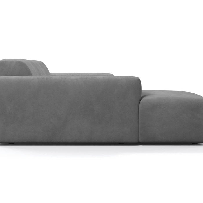 NADUVI Collection Nina Hoekbank Links - Velvet - Lichtgrijs