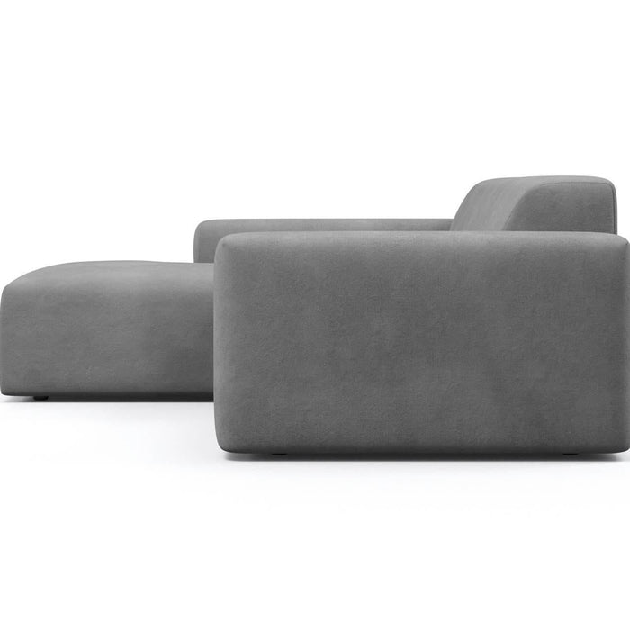 NADUVI Collection Nina Hoekbank Links - Velvet - Lichtgrijs