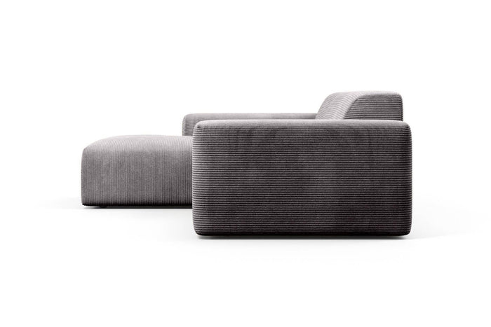 NADUVI Collection Nina Hoekbank Links - Ribstof - Donkergrijs