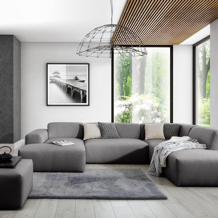 NADUVI Collection Nina U-bank Rechts - Ribstof - Antraciet