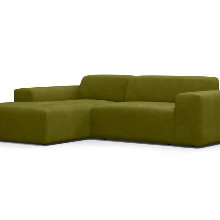 NADUVI Collection Nina Hoekbank Links - Velvet - Olijfgroen