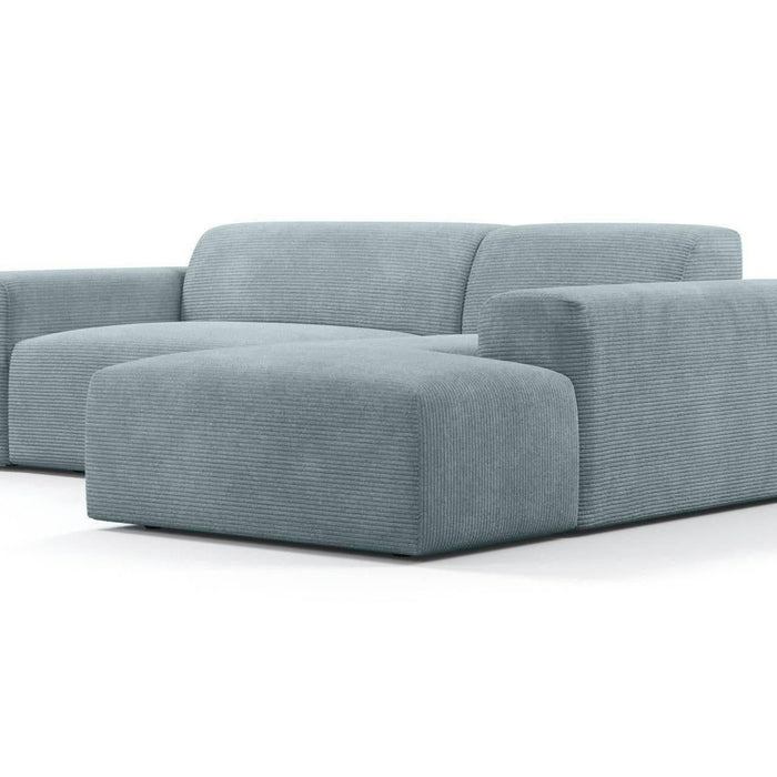 NADUVI Collection Nina Hoekbank Rechts - Ribstof - Grijsblauw
