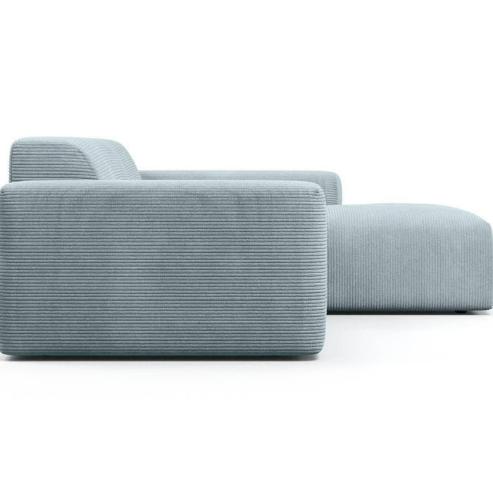 NADUVI Collection Nina Hoekbank Rechts - Ribstof - Grijsblauw
