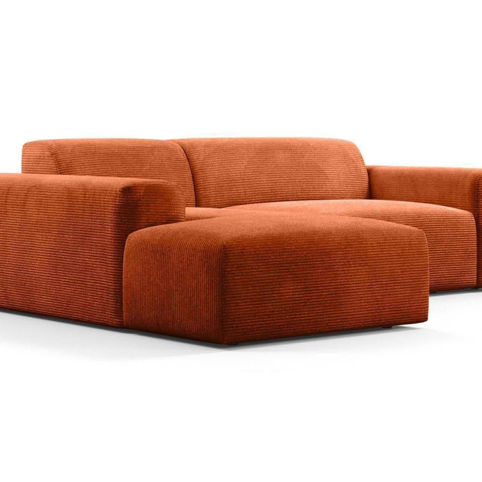 NADUVI Collection Nina Hoekbank Links - Ribstof - Terra Cotta