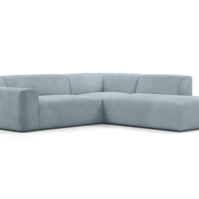NADUVI Collection Nina Big Hoekbank Rechts - Ribstof - Grijsblauw