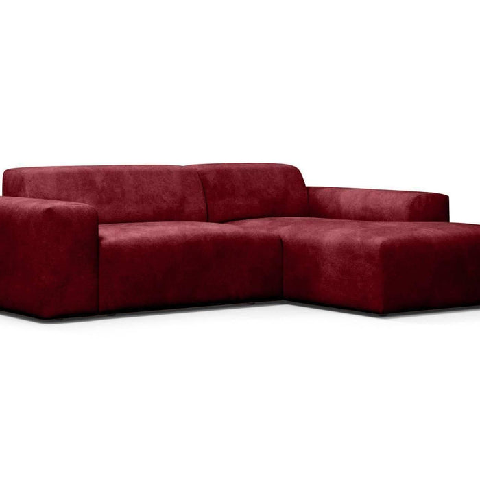 NADUVI Collection Nina Hoekbank Rechts - Velvet - Bordeauxrood