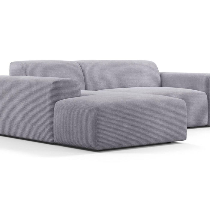 NADUVI Collection Nina Hoekbank Links - Ribstof - Lichtgrijs