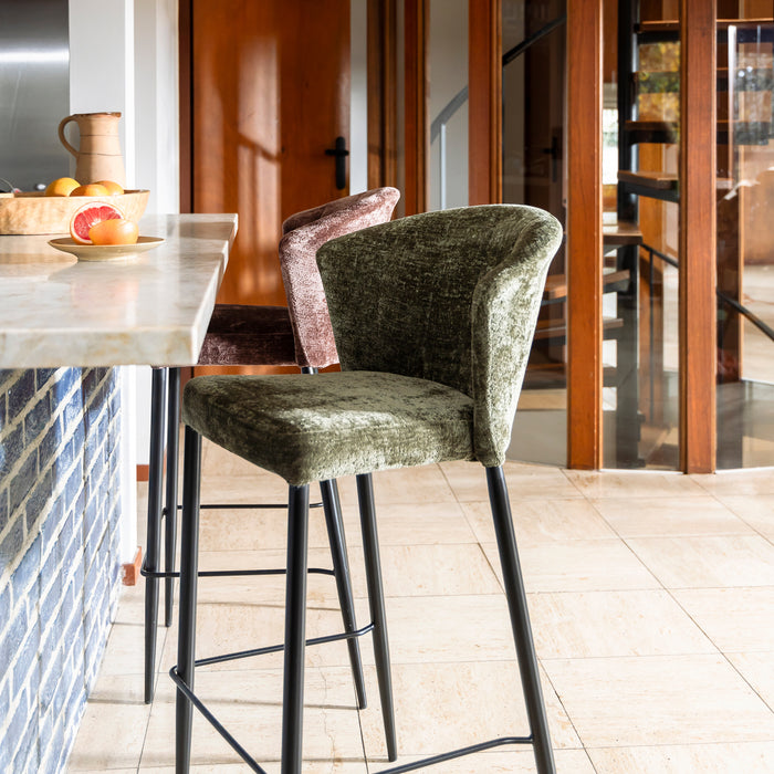 Dutchbone Georgia Barkruk H 75 - Groen