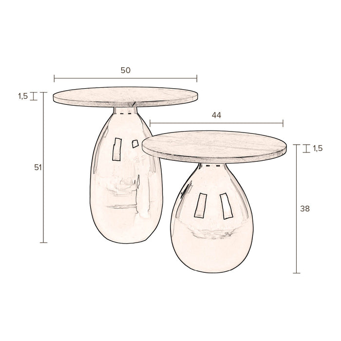Dutchbone Silvine Bijzettafel - Set van 2