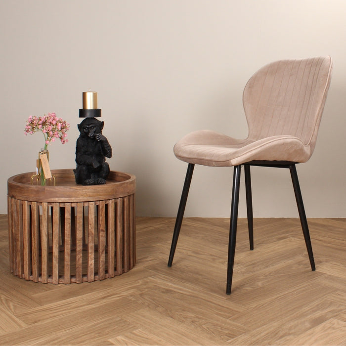 DS4U Giulia eetkamerstoel velvet champagne