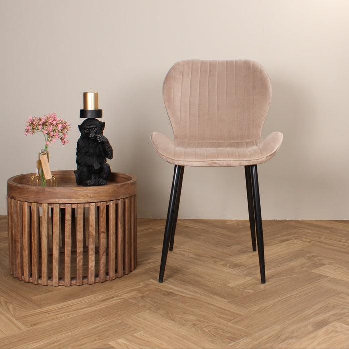 DS4U Giulia eetkamerstoel velvet champagne