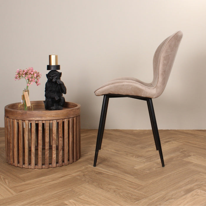 DS4U Giulia eetkamerstoel velvet champagne