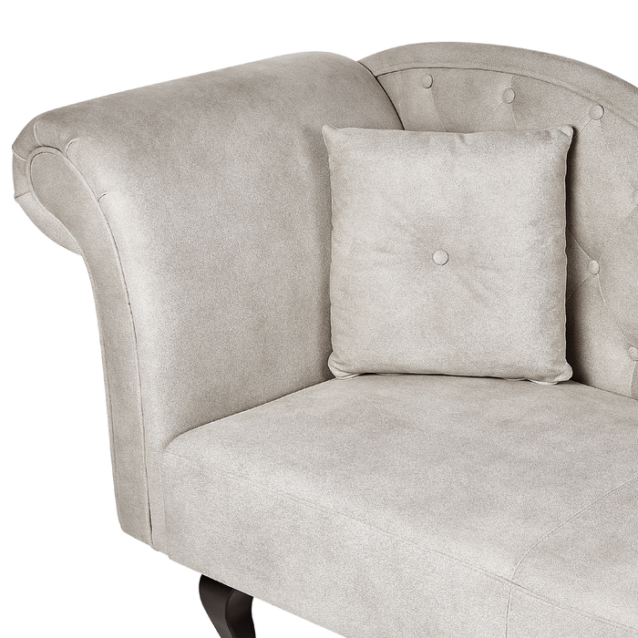Beliani - LATTES II - Chaise longue - Taupe - Linkerzijde - Fluweel