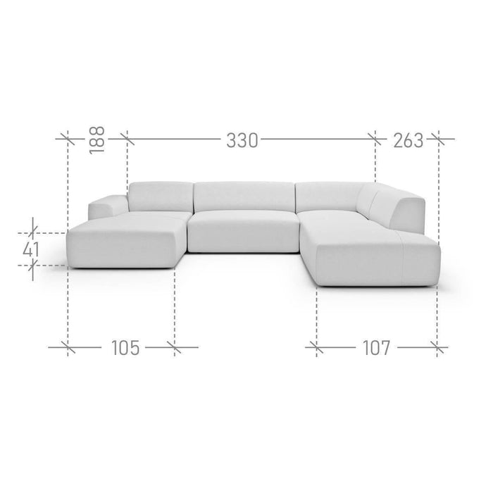 NADUVI Collection Nina U-bank Rechts - Velvet - Oranje