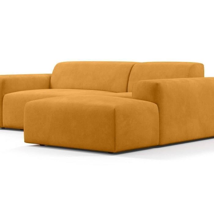 NADUVI Collection Nina Hoekbank Rechts - Velvet - Mosterdgeel