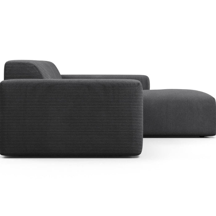 NADUVI Collection Nina Hoekbank Rechts - Ribstof - Antraciet