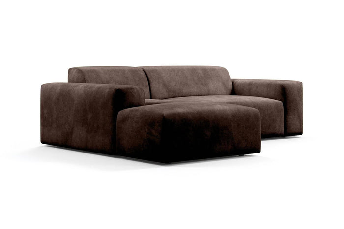 NADUVI Collection Nina Hoekbank Links - Velvet - Donkerbruin