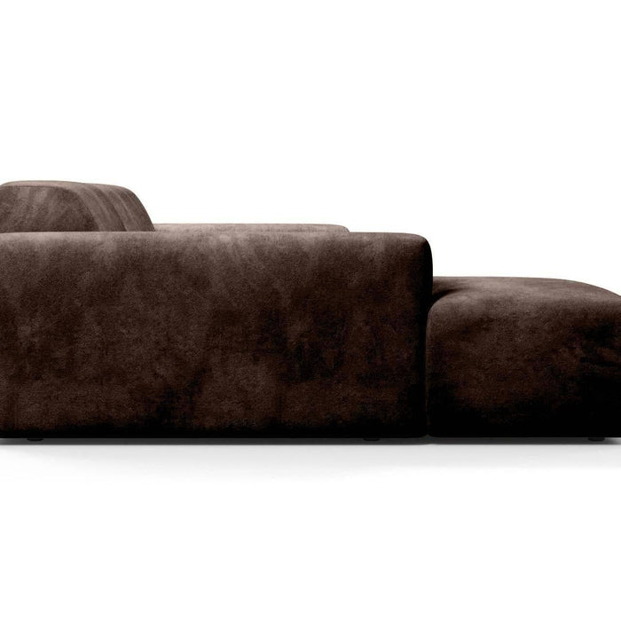 NADUVI Collection Nina Hoekbank Links - Velvet - Donkerbruin