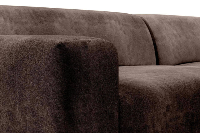 NADUVI Collection Nina Hoekbank Links - Velvet - Donkerbruin