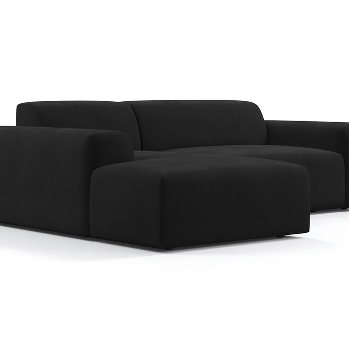 NADUVI Collection Nina Hoekbank Links - Velvet - Zwart