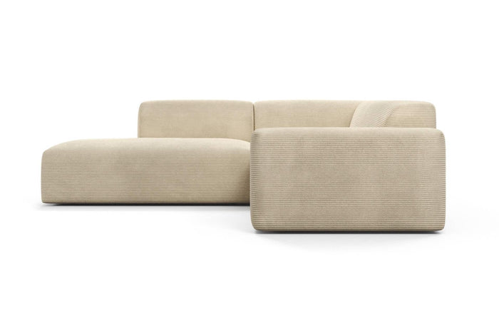 NADUVI Collection Nina Big Hoekbank Links - Ribstof - Crème