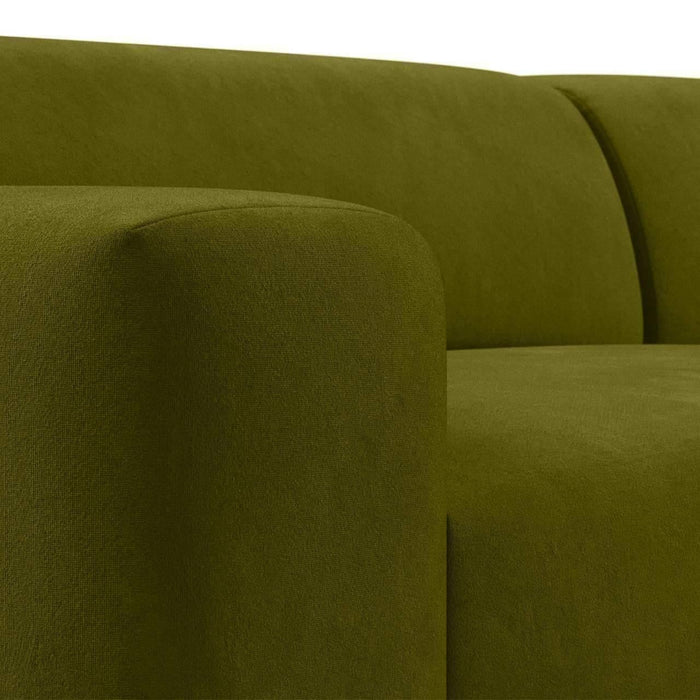 NADUVI Collection Nina Big Hoekbank Links - Velvet - Olijfgroen