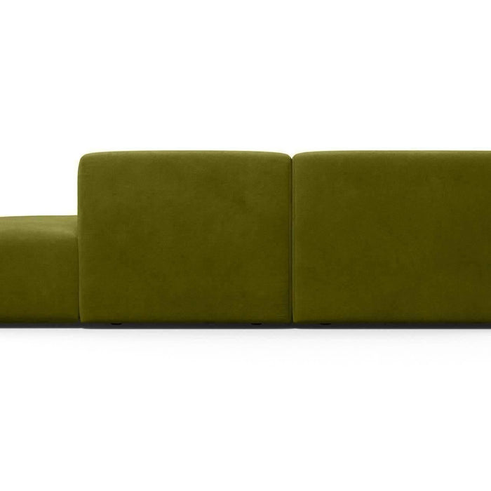 NADUVI Collection Nina Big Hoekbank Rechts - Velvet - Olijfgroen