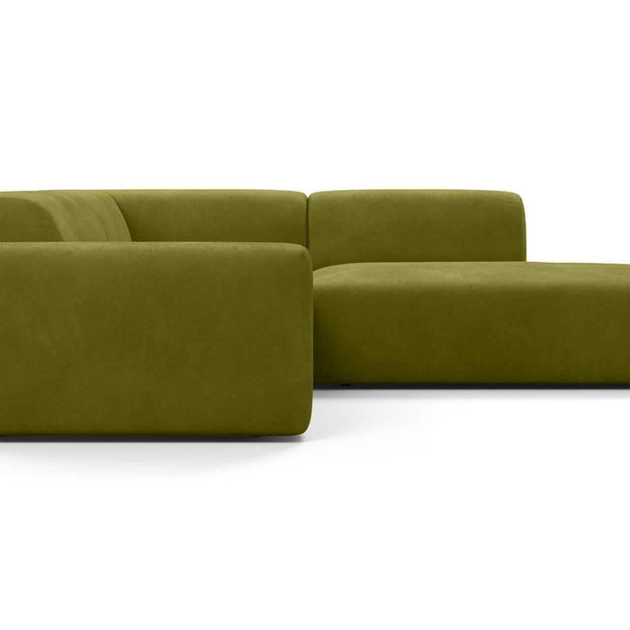NADUVI Collection Nina Big Hoekbank Rechts - Velvet - Olijfgroen