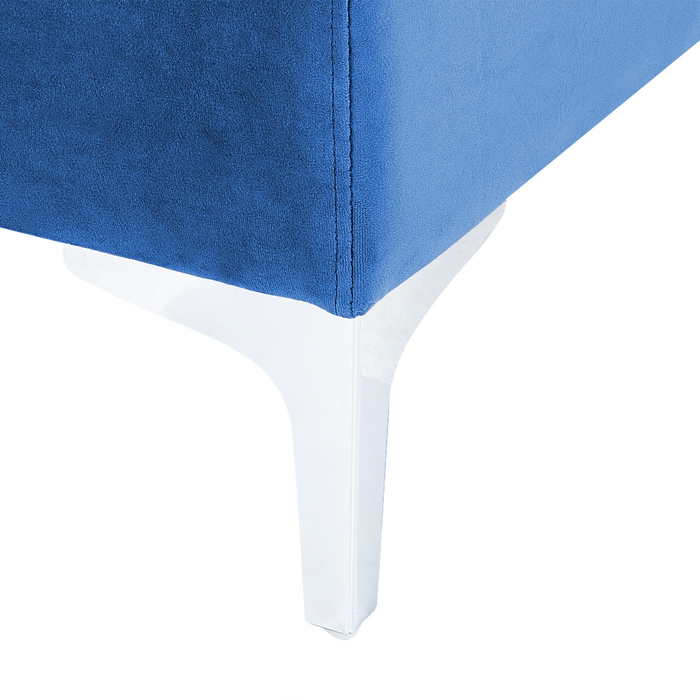 Beliani - EVJA - Hoekbank - Marineblauw - Fluweel