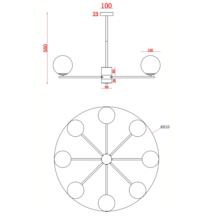 Maytoni - Hanglamp Marble Messing Ø 81 cm .