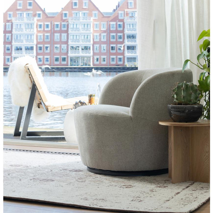 WOOOD Serra Draaifauteuil - Polyester - Zand - 75x70x69