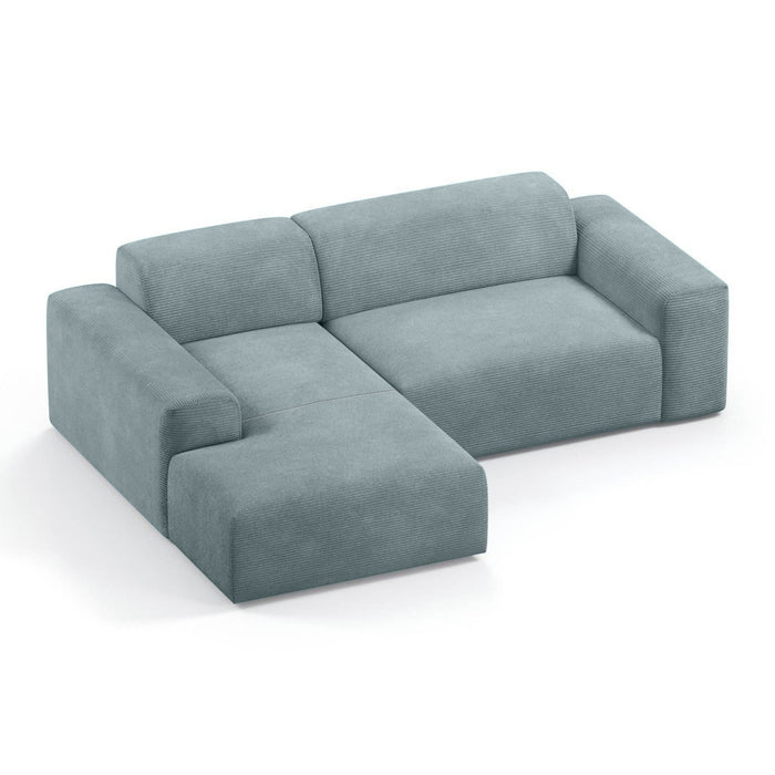NADUVI Collection Nina Hoekbank Links - Ribstof - Grijsblauw