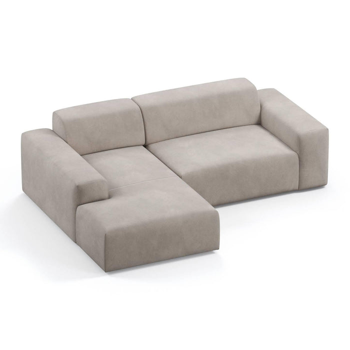 NADUVI Collection Nina Hoekbank Links - Velvet - Taupe