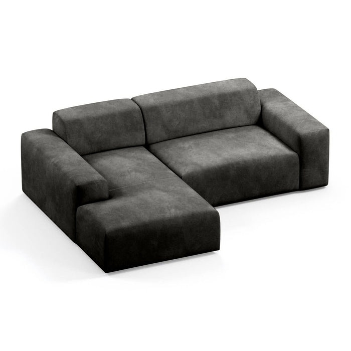 NADUVI Collection Nina Hoekbank Links - Velvet - Donkergrijs
