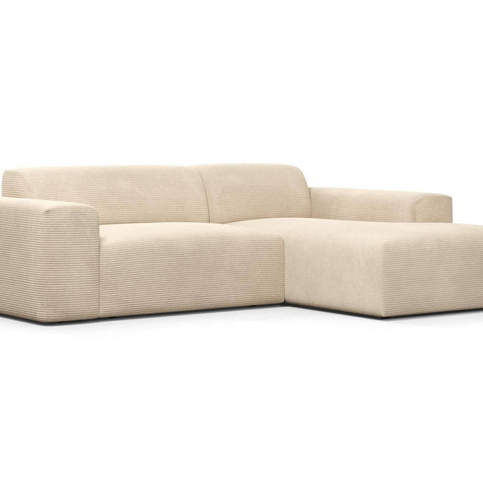 NADUVI Collection Nina Hoekbank Rechts - Ribstof - Crème
