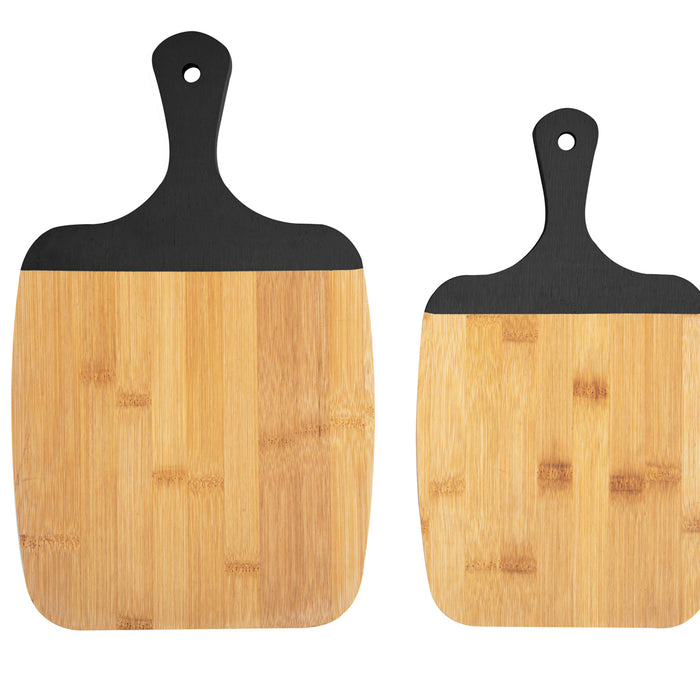 present time - Snijplank set Gourmet - Zwart - 23x38 cm