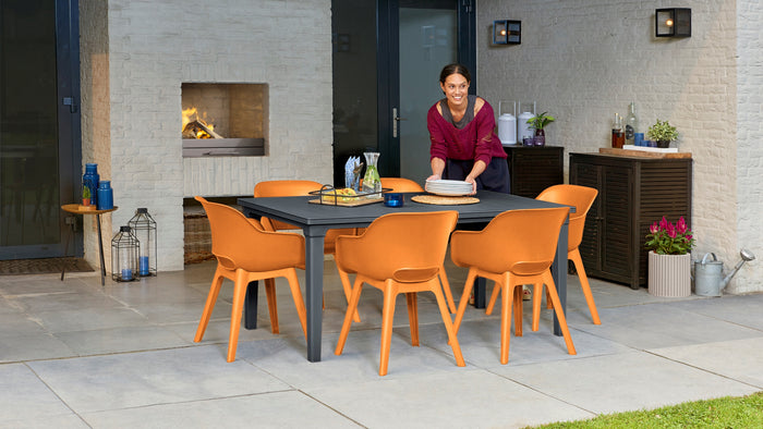 Keter Akola Tuinstoelen - 2 stuks -56.5x55x80cm - Oranje