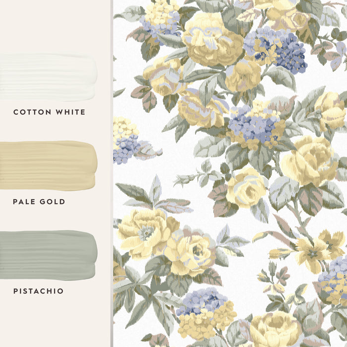 Laura Ashley Pembrey Behang - Bloemen - 10mx52cm - Geel