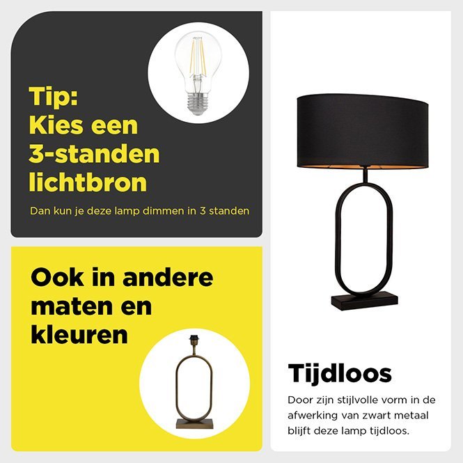 Light & Living Light&living Lampvoet 20x10x45 cm JAMIRI mat zwart