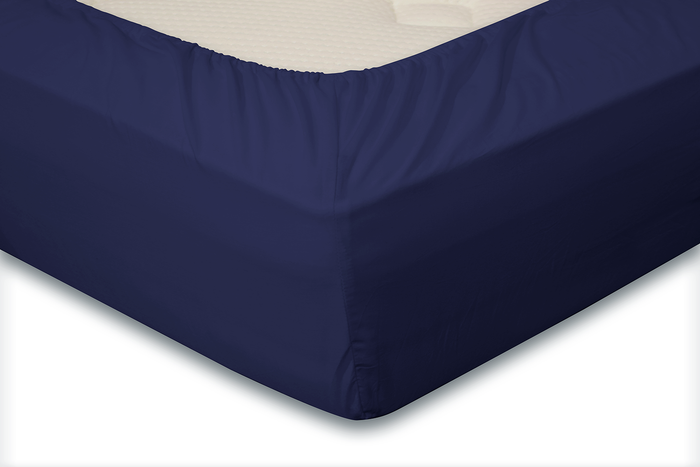 Elegance Hoeslaken Katoen Perkal 35cm Hoekhoogte donker blauw