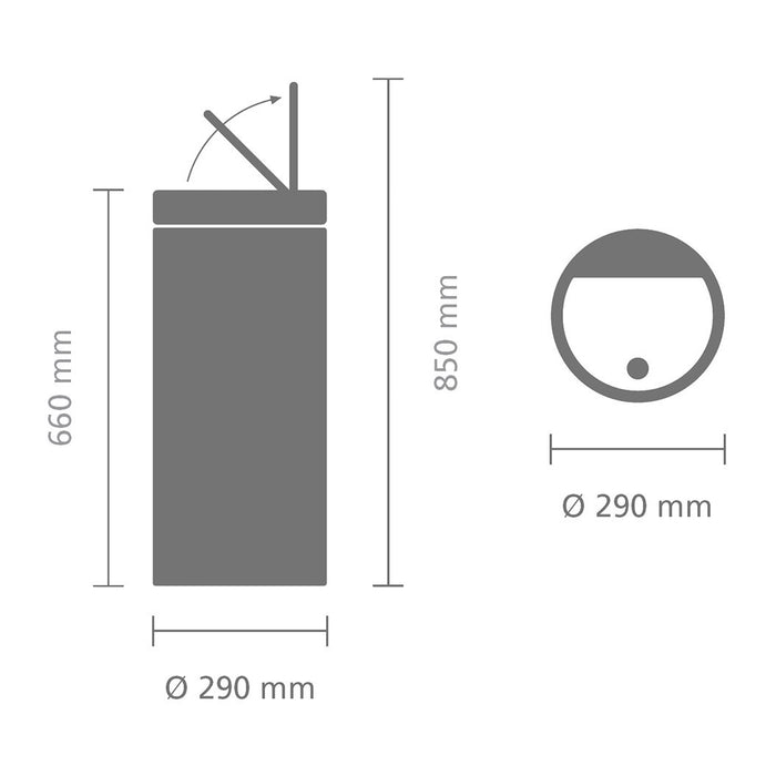 Brabantia Touch Bin New Afvalemmer 30 Liter - Confident Grey