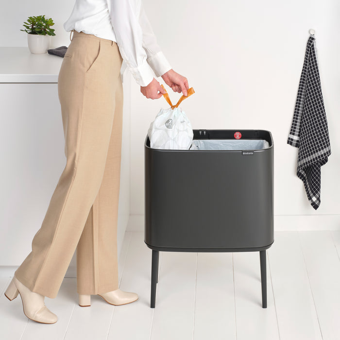 Brabantia Bo Touch Bin Afvalemmer 11 + 23 Liter - Confident Grey