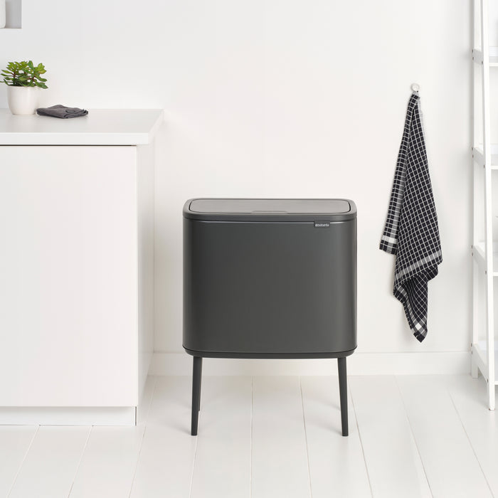 Brabantia Bo Touch Bin Afvalemmer 11 + 23 Liter - Confident Grey