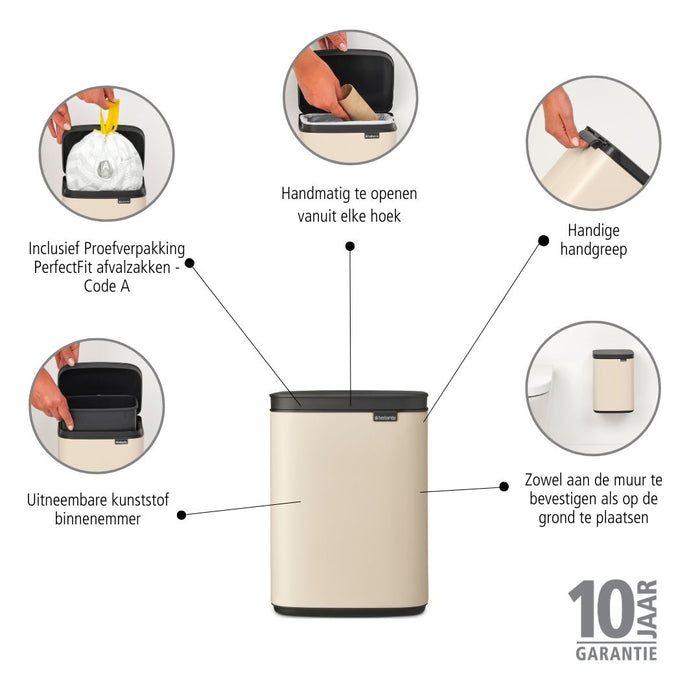 Brabantia Bo Afvalemmer 4 L - Soft Beige