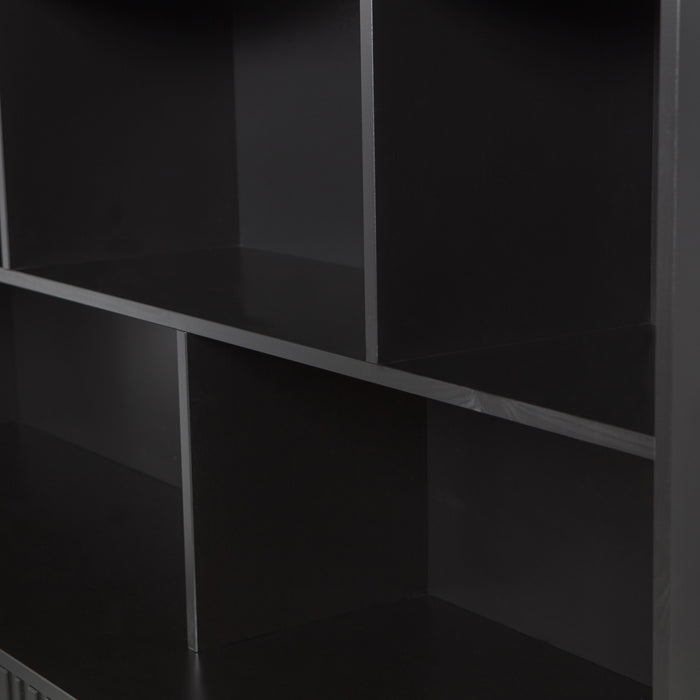 WOOOD New Gravure Wandkast B 200 cm - Grenen - Zwart