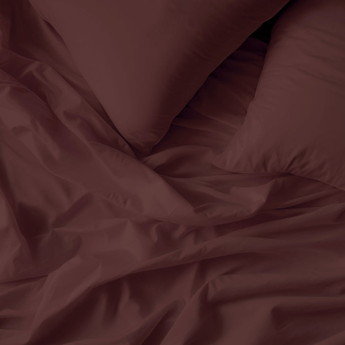 by fonQ Fresh Dekbedovertrek 140 x 200/220 cm - Aubergine